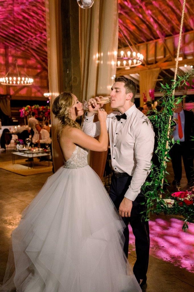 colorful polo barn wedding whimsical bride